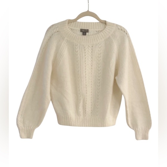 J. Crew Sweaters - J. Crew Point Sur Pointelle Sweater Cream Ivory Size Small Style J6340